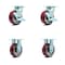 Service Caster 5 Inch Poly on Aluminum Caster Set with Roller Bearings 2 Brakes 2 Rigid SCC SCC-30CS520-PAR-TLB-2-R520-2 - alternate 1